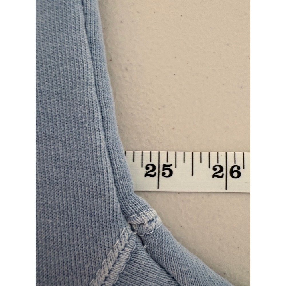 VTG Authentic Pigment Goofy Embroidered Hoodie Blue Pigment Dyed Ringspun Cotton - Picture 5 of 9
